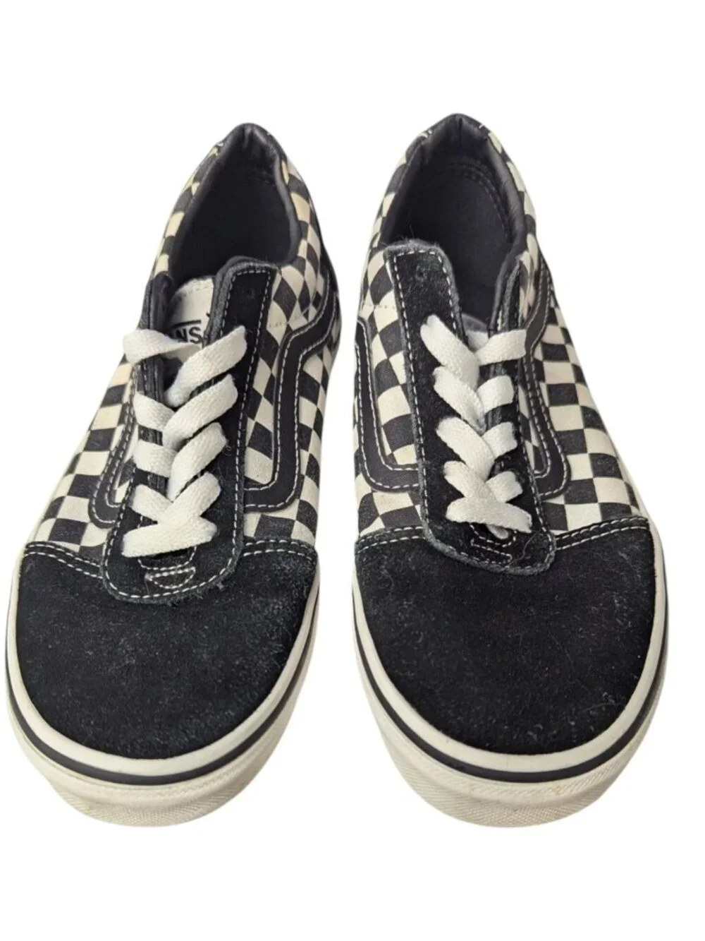 Vans Old Skool Check Sneakers Checkerboard Skater Shoes Youth Size 3.5 Black